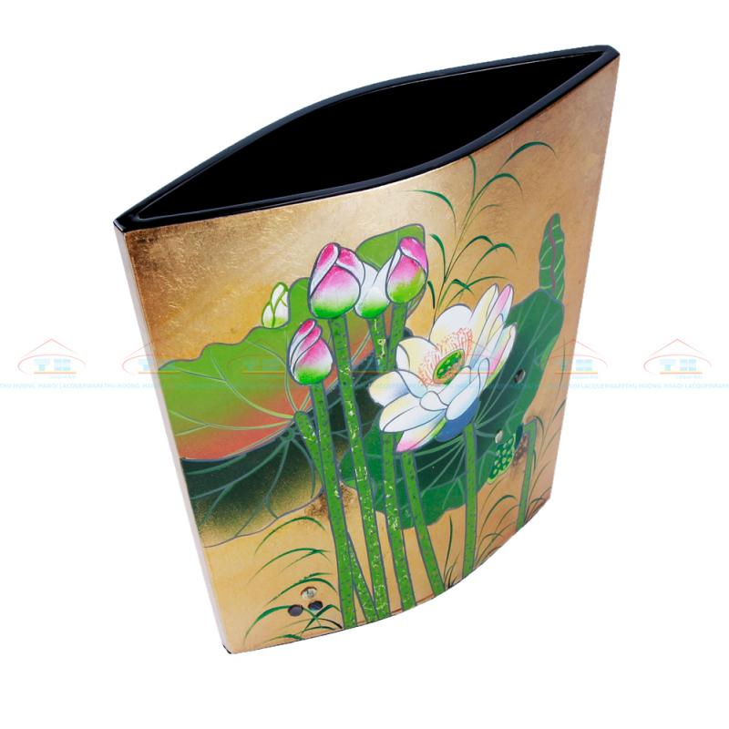 Lọ hoa dẹt sen xanh