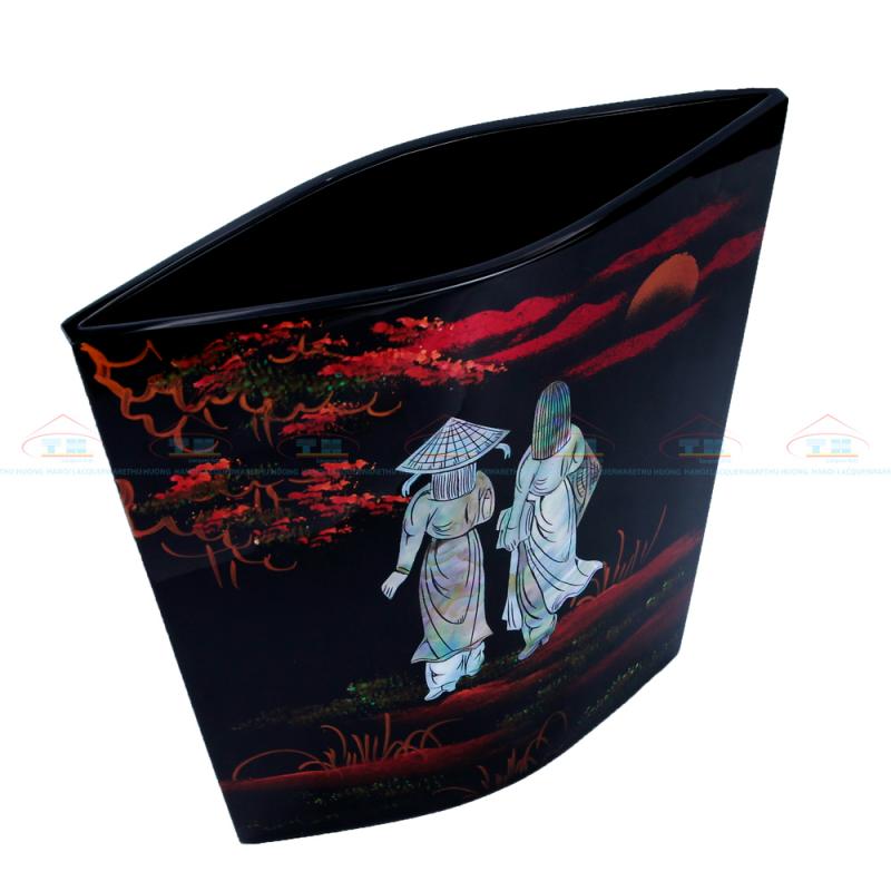 Lọ hoa dẹt 2 cô gái ốc