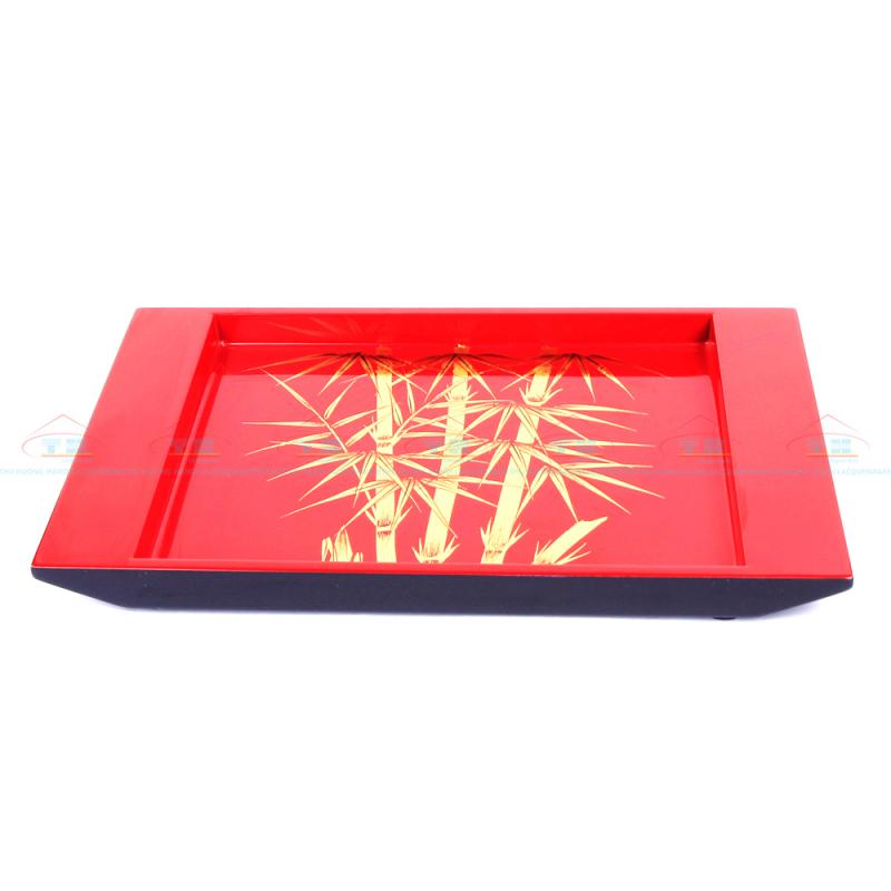 Khay chữ nhật cong 15x25 Trúc Đỏ