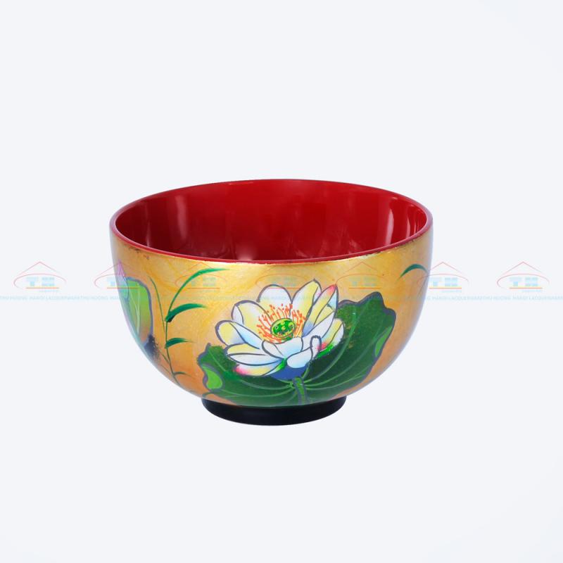 Bát vẽ sen xanh nhỏ