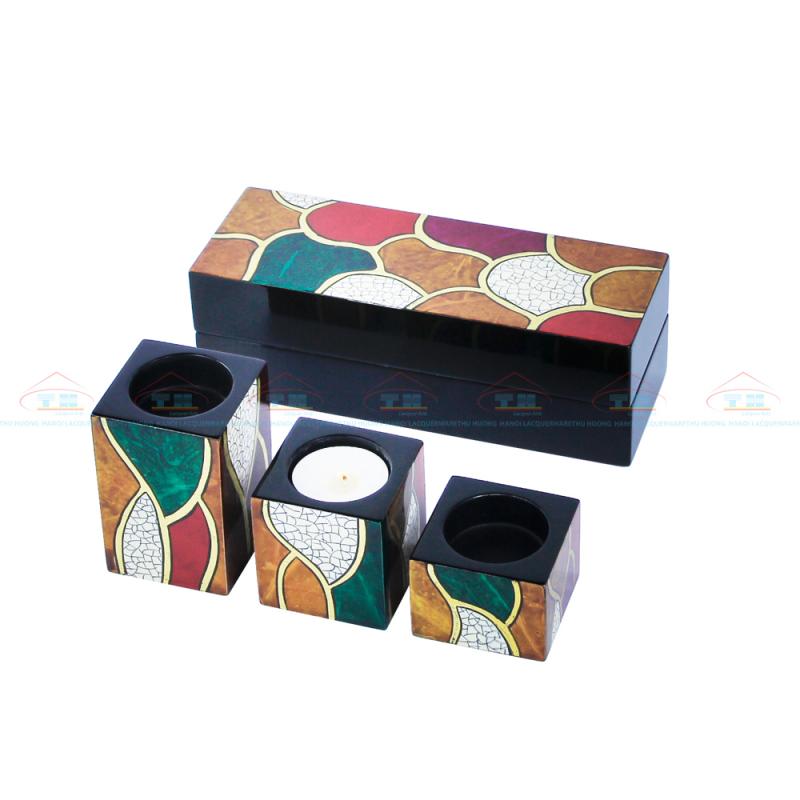 Nến hộp bộ ba đá