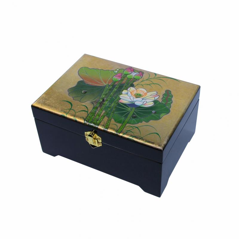 Hộp nữ trang có chân 15x21 sen xanh