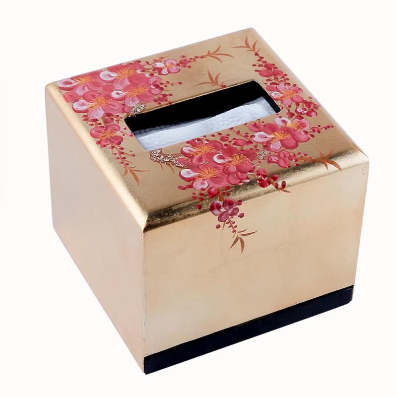 Hộp khăn ăn vuông 13x13cm đào