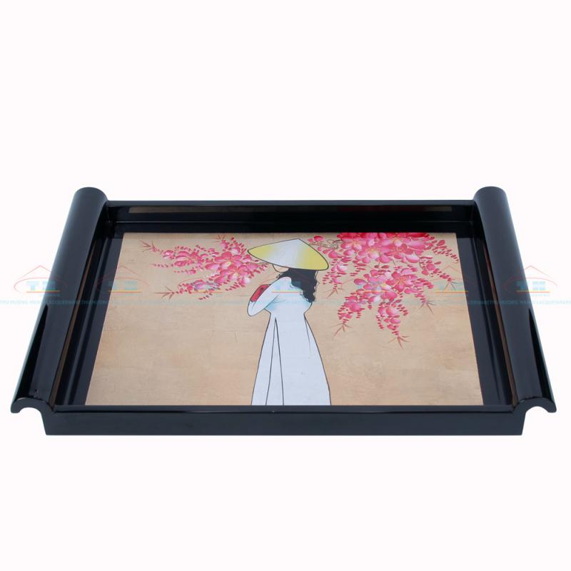 Khay án thư 29x42 cô gái đào