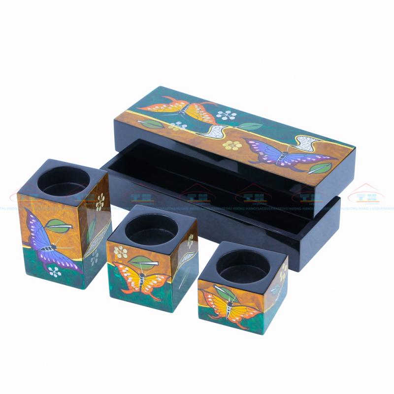Nến hộp bộ ba bướm