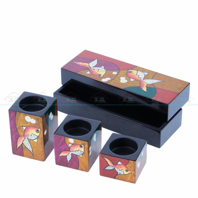 Nến hộp bộ ba cá